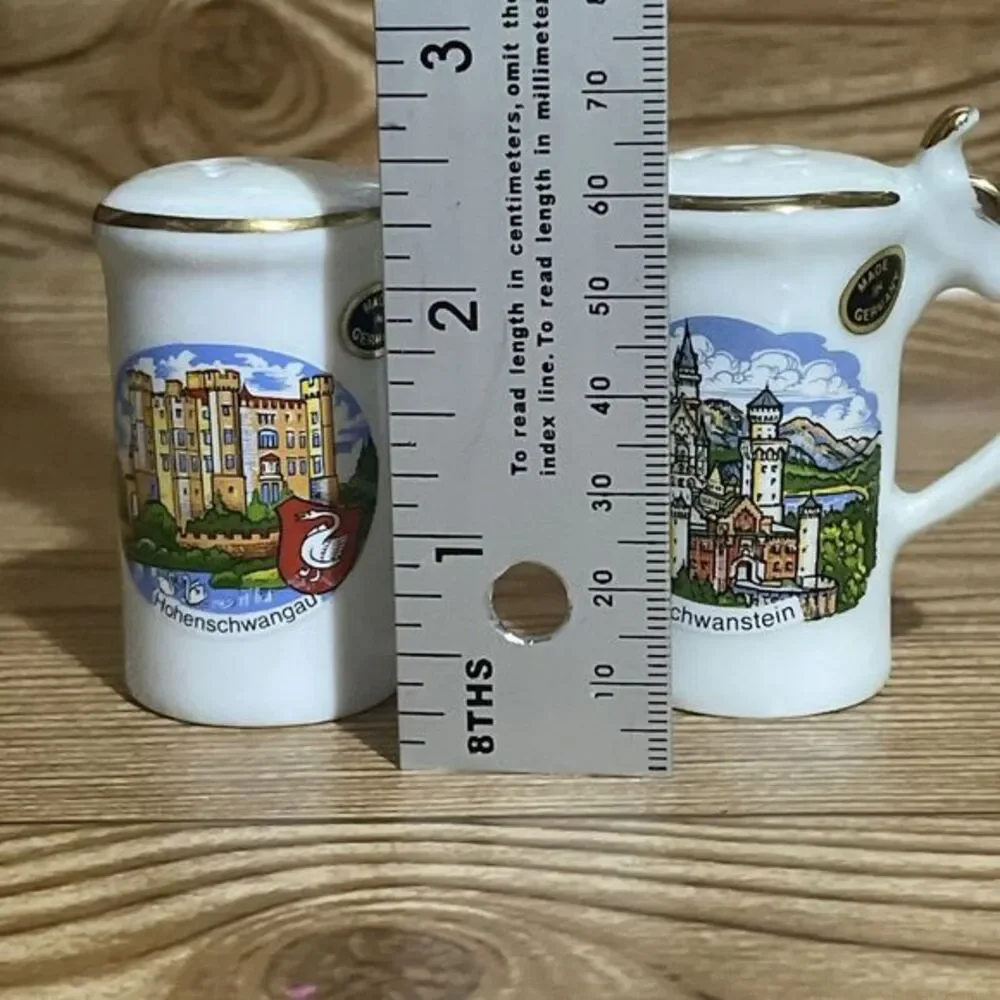 Vintage Mini Beer Stein Salt & Pepper Shakers Made In Germany Neuschwanstein‎